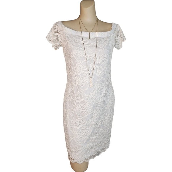 Ambiance Dresses & Skirts - White lace floral midi dress